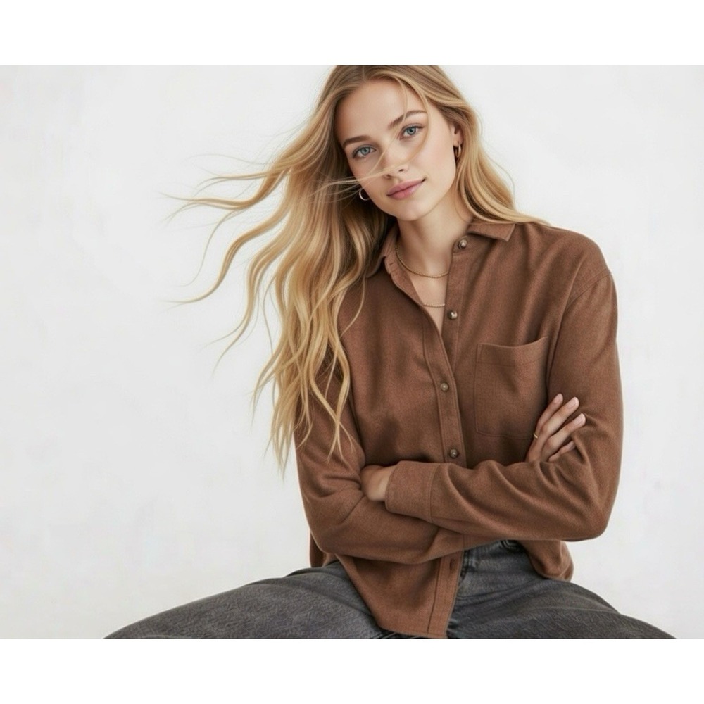 Madewell Brown Button Down Shirt S Full SL  Earthy Whimsigoth Preppy Gorpcore